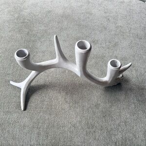 White faux deer Antler candle holder